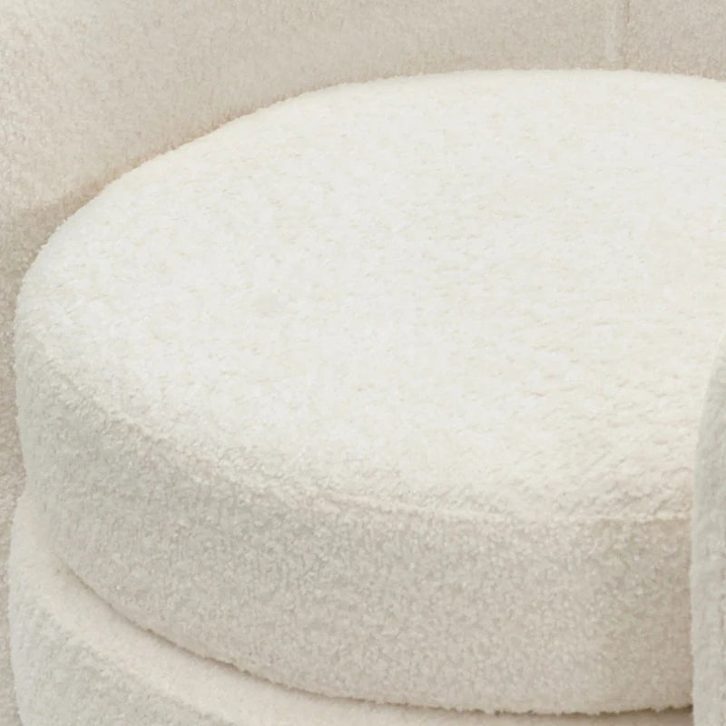 Boucle Upholstered Accent Chair with Curved Back, Plush Seating and No Assembly Required