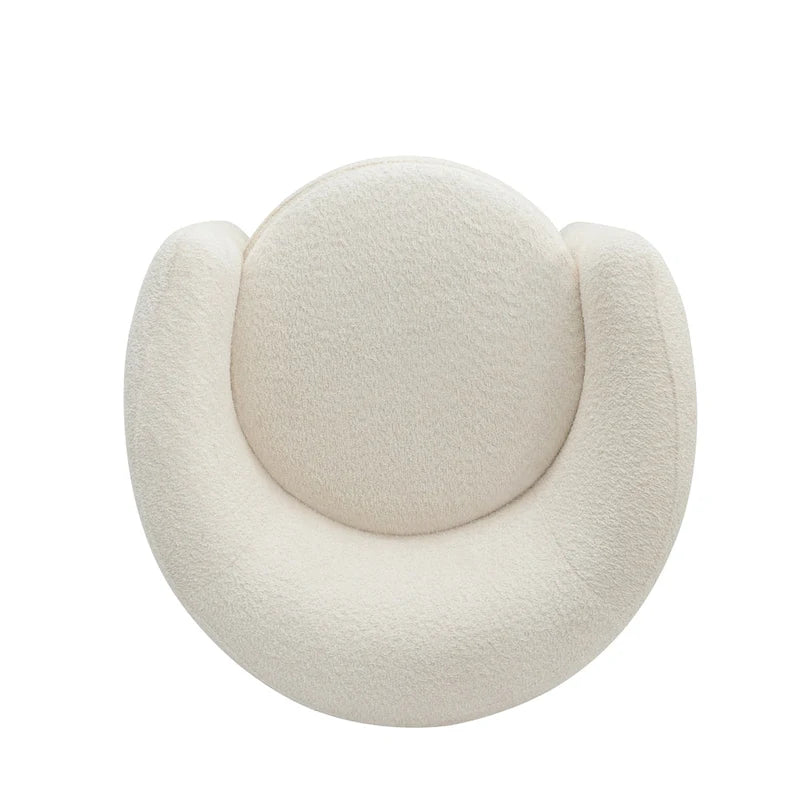 Boucle Upholstered Accent Chair with Curved Back, Plush Seating and No Assembly Required
