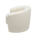 Boucle Upholstered Accent Chair with Curved Back, Plush Seating and No Assembly Required