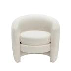 Boucle Upholstered Accent Chair with Curved Back, Plush Seating and No Assembly Required