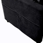 Chenille Modular Armchair with Storage Pockets & Toss Pillow