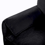 Chenille Modular Armchair with Storage Pockets & Toss Pillow