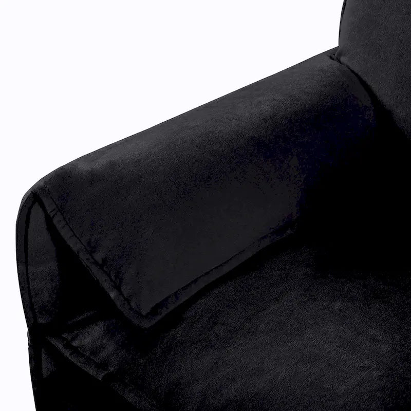 Chenille Modular Armchair with Storage Pockets & Toss Pillow