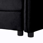 Chenille Modular Armchair with Storage Pockets & Toss Pillow
