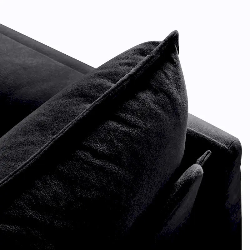 Chenille Modular Armchair with Storage Pockets & Toss Pillow