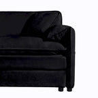 Chenille Modular Armchair with Storage Pockets & Toss Pillow