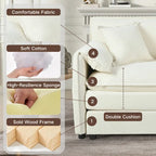 Chenille Modular Armchair with Storage Pockets & Toss Pillow