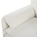 Chenille Modular Armchair with Storage Pockets & Toss Pillow