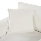 Chenille Modular Armchair with Storage Pockets & Toss Pillow