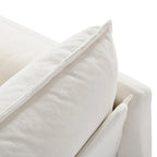 Chenille Modular Armchair with Storage Pockets & Toss Pillow