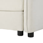Chenille Modular Armchair with Storage Pockets & Toss Pillow