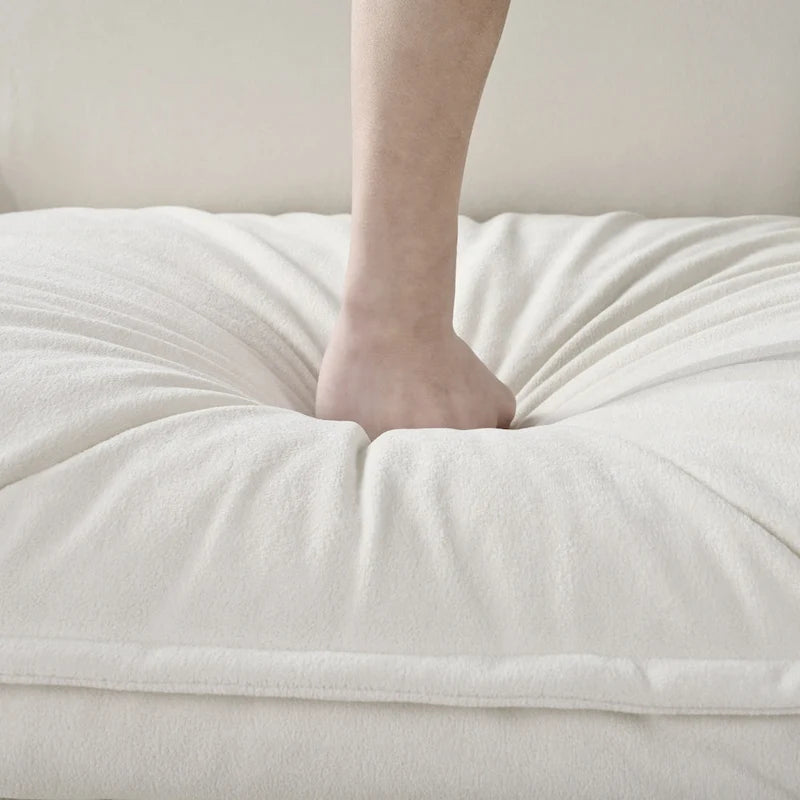 Chenille Modular Armchair with Storage Pockets & Toss Pillow