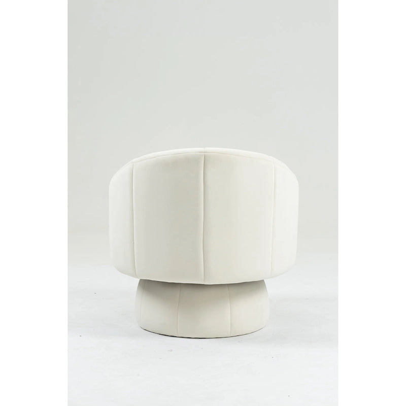 Modern 28.75 Velvet Upholstered 360 Swivel Accent Chair with Wood Frame and Waist Cushion