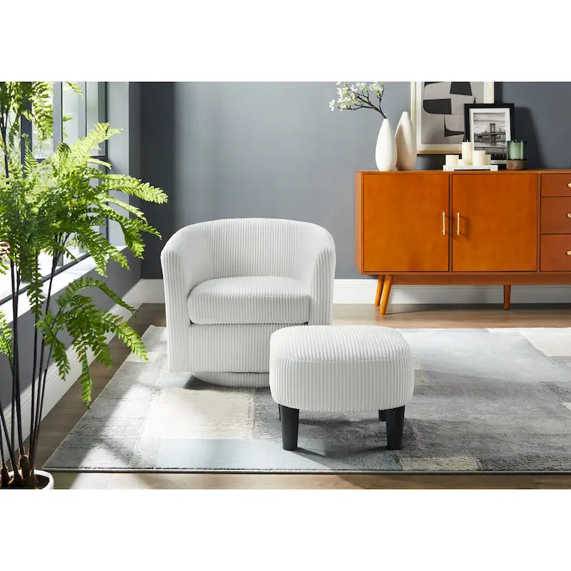 26.38 Swivel Arm Chair with Ottoman