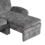 94.1 Chenille L-Shaped Futon Sofa with Adjustable Backrest & Reversible Chaise