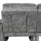 94.1 Chenille L-Shaped Futon Sofa with Adjustable Backrest & Reversible Chaise