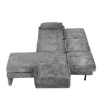 94.1 Chenille L-Shaped Futon Sofa with Adjustable Backrest & Reversible Chaise