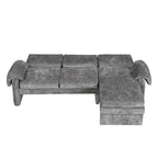 94.1 Chenille L-Shaped Futon Sofa with Adjustable Backrest & Reversible Chaise