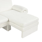 94.1 Chenille L-Shaped Futon Sofa with Adjustable Backrest & Reversible Chaise