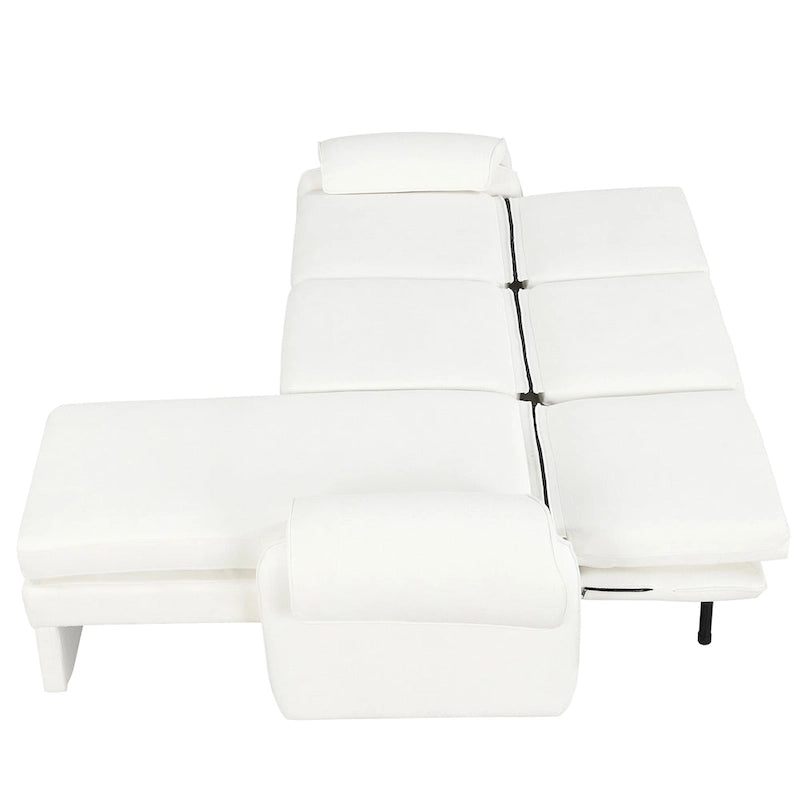 94.1 Chenille L-Shaped Futon Sofa with Adjustable Backrest & Reversible Chaise