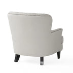Modern 32.5 Upholstered Club Chair with Ottoman Set amd Nailheads for Living Room