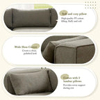 112 Boucle Modular Sectional Sofa with Free Side Table, Wide Seat Design and No Assembly Required