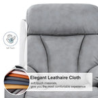 Grey Wide Seat Power Lift Recliner for Seniors with Remote Control, Side Pocket, and Adjustable Recline Options
