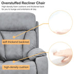 Grey Wide Seat Power Lift Recliner for Seniors with Remote Control, Side Pocket, and Adjustable Recline Options