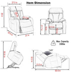 Grey Wide Seat Power Lift Recliner for Seniors with Remote Control, Side Pocket, and Adjustable Recline Options