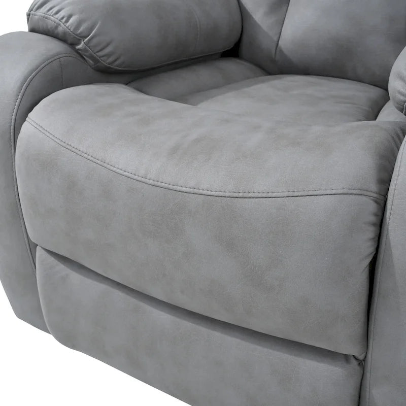 Grey Wide Seat Power Lift Recliner for Seniors with Remote Control, Side Pocket, and Adjustable Recline Options