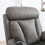 Grey Wide Seat Power Lift Recliner for Seniors with Remote Control, Side Pocket, and Adjustable Recline Options