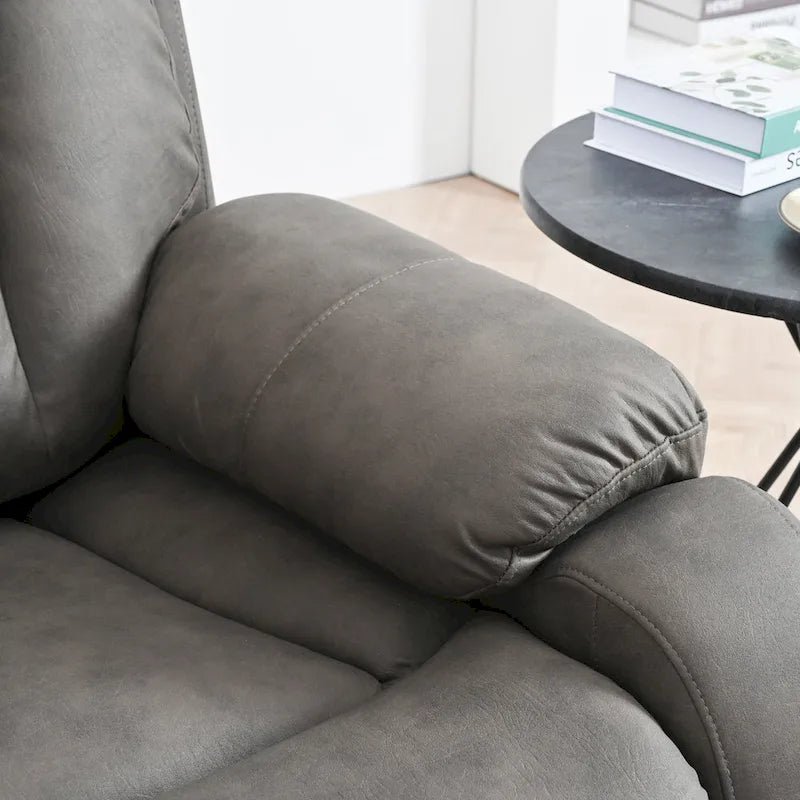 Grey Wide Seat Power Lift Recliner for Seniors with Remote Control, Side Pocket, and Adjustable Recline Options