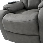 Grey Wide Seat Power Lift Recliner for Seniors with Remote Control, Side Pocket, and Adjustable Recline Options