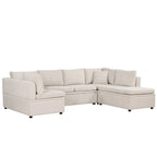 Beige 117 U-Shaped Oversized 6-Seater Sofa