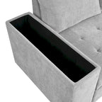 91.5 L-Shaped 4-Seat Sleeper Sofa with Pull-Out Bed and Storage