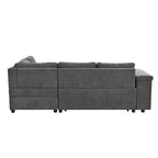 91.5 L-Shaped 4-Seat Sleeper Sofa with Pull-Out Bed and Storage