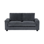 Dark Grey 71 Fabric Loveseat Sofa with Square Storage Armrest and USB port for Living Room