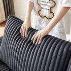 Dark Grey 71 Fabric Loveseat Sofa with Square Storage Armrest and USB port for Living Room