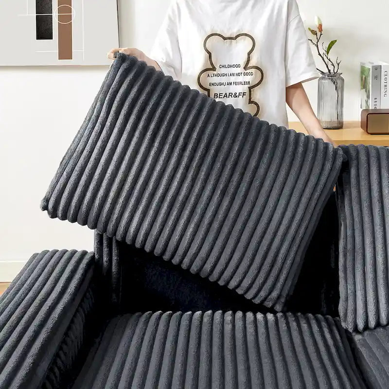 Dark Grey 71 Fabric Loveseat Sofa with Square Storage Armrest and USB port for Living Room