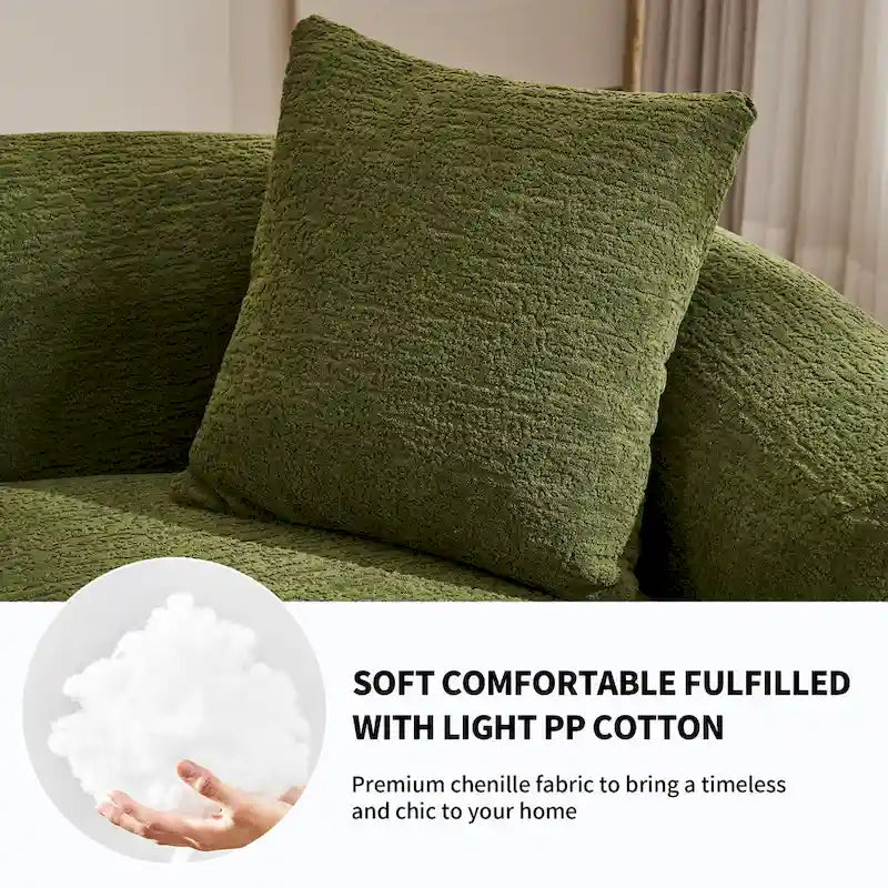 110 Foam Classic 4-Seater Sofa with 4 Pillows for Apartment