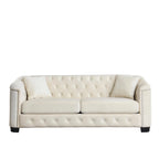 77 Chesterfield Velvet Button-tufted 3-Seater Sofa with Nailhead Decoration