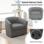 Modern Swivel Accent Chair with Ottoman for Living Room or Bedroom