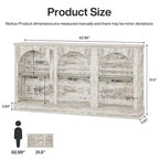 63-Inch Farmhouse Console Table with 3 Tier Storage for Entryway, Living Room - 11.81D x 62.99W x 31.5H