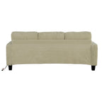 85 Modern Corduroy Rectangle 3-seater Sofa with USB and 2 Pillows