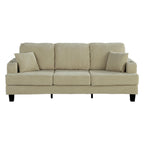 85 Modern Corduroy Rectangle 3-seater Sofa with USB and 2 Pillows