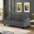 85 Modern Corduroy Rectangle 3-seater Sofa with USB and 2 Pillows