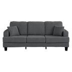 85 Modern Corduroy Rectangle 3-seater Sofa with USB and 2 Pillows
