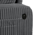 85 Modern Corduroy Rectangle 3-seater Sofa with USB and 2 Pillows