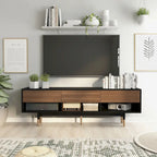 Uddvide Mid-Century Modern Black 71-inch 3-Shelf TV Console by Carson Carrington