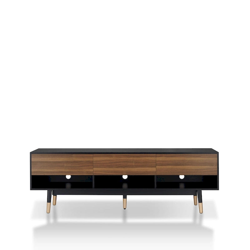 Uddvide Mid-Century Modern Black 71-inch 3-Shelf TV Console by Carson Carrington